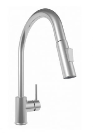 Single Handle Pull-Down Kitchen Faucet -Modern Front Button - Model : RBF-007