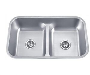 50/50 Equal Bowl Low Divide, Stainless Steel Kitchen Sink - Model : RBS-202-LD-ST