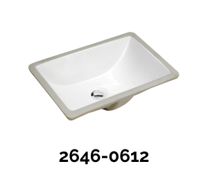 H-1813W SIRUS Large Rectangle Lavatory Sink, White Porcelain 2646-0612